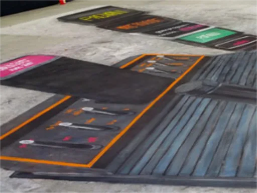 Giant Atari 2600 3D chalk art skew top view