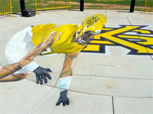 KSU Homecoming 2015 3D chalk art