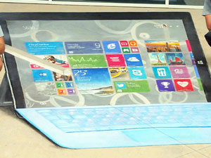 Posing with Microsoft Surface Tablet 3D