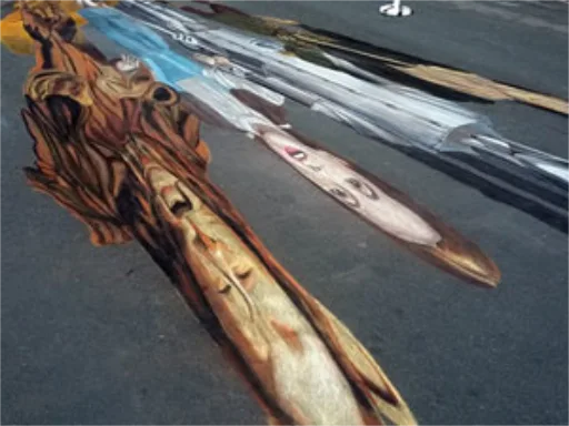 Wizard of Oz 3D chalk art skew side view