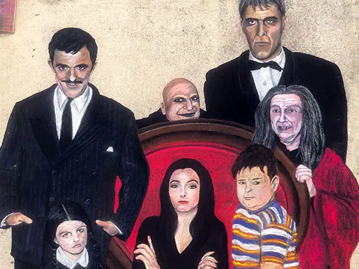 Addam's family chalk art