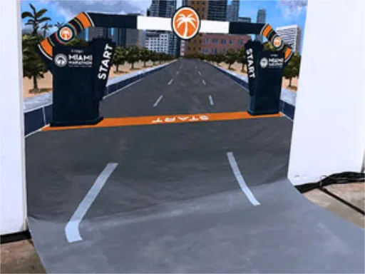 Miami Marathon starting line 3D chalk art wall-to-floor mural wide view