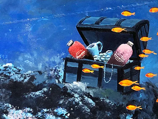 Detail of Sharetea 3D chalk art pavement art