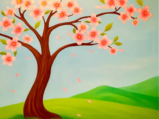 Wall mural of cherry blossom tree