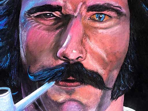 Chalk art of Daniel Day Lewis as Bill the Butcher from Gangs of New York