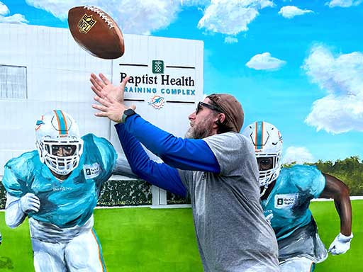 Posing with Miami Dolphins Training Camp 3D art