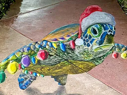 3D chalk art for 4th of July