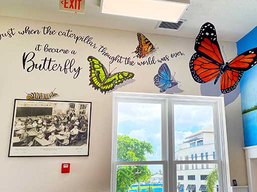 Butterfly and Everglades wall mural