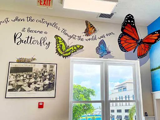 Butterfly and Everglades 3D chalk art wall mural