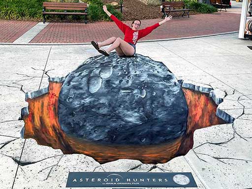 Asteroid 3D painted art for Kennedy Space Center Visitor's Complex