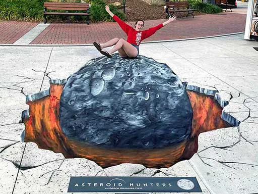 Asteroid painted art for Kennedy Space Center Visitor's Complex