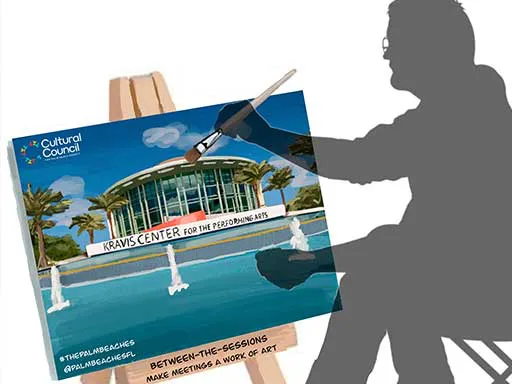 3D chalk art interactive painting of Palm Beach County Kravis Center