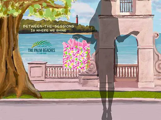 3D chalk art interactive painting of Palm Beach County landmarks