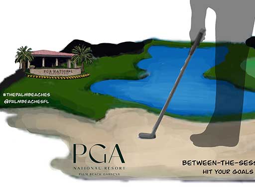 3D interactive painting of Palm Beach County PGA National