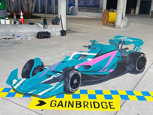 3D F1 Miami Grand Prix Car painted on canvas