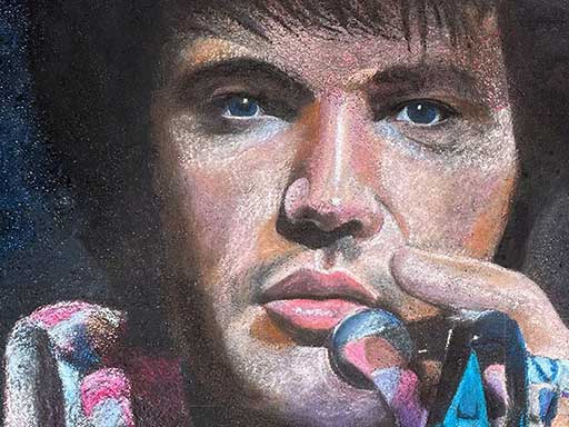 Chalk art of Elvis Presley