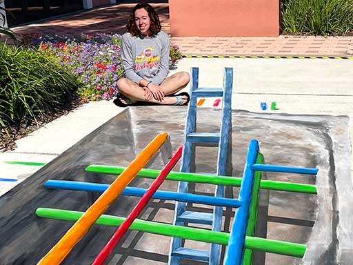 3D chalk art of underground utility pipes to promote Call Before You Dig campaign.