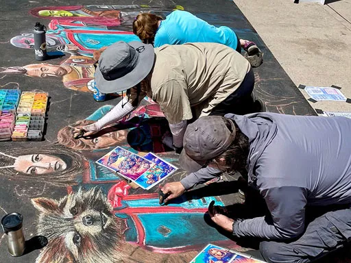 Chalk image of Guardians of the Galaxy, work in progress.