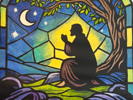 Painted artwork to celebrate Holy Week 2026 for St. Mark's Episcopal School.