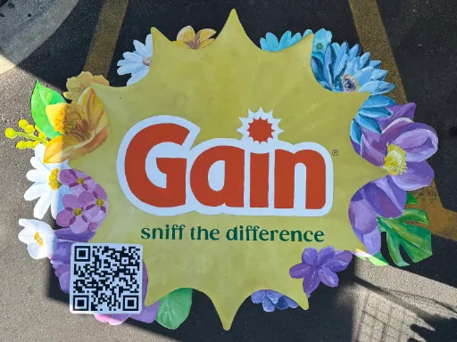 Painted artwork to celebrate National Laundry Day with Gain detergent.