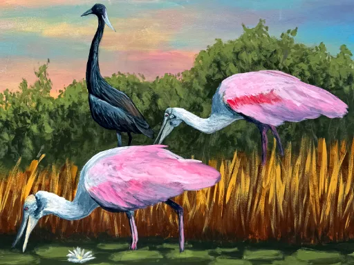Pumphouse wall mural for South Florida Water Management District at the Everglades Arthur R. Marshall Loxahatchee National Wildlife Refuge.