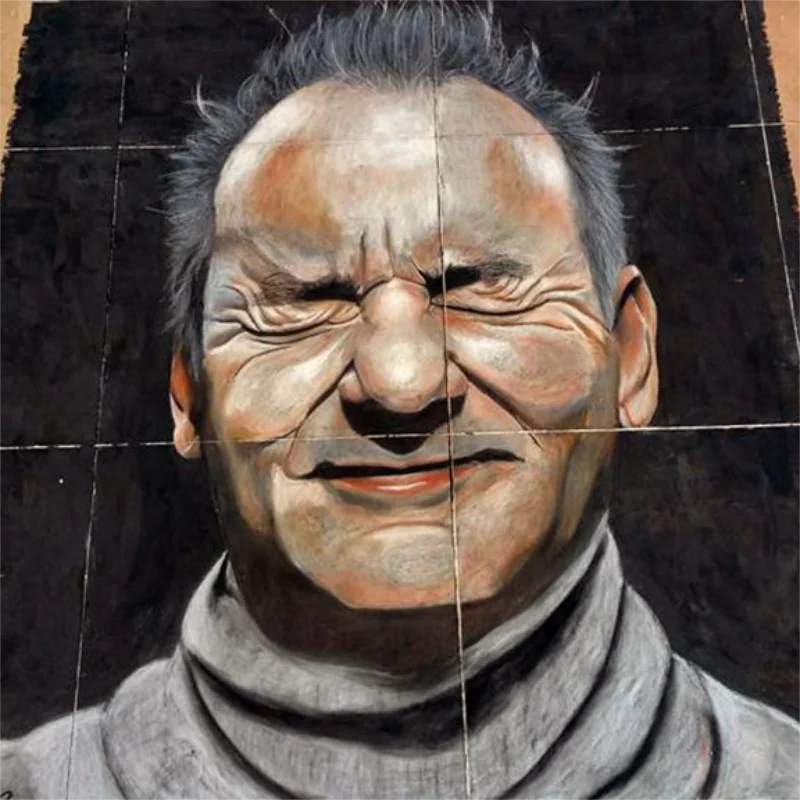 Chalk image of actor Bill Murray.