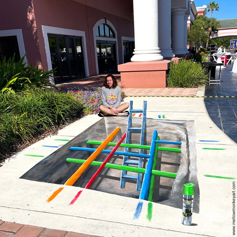 3D chalk art of underground utility pipes to promote Call Before You Dig campaign.